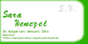 sara wenczel business card