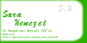 sara wenczel business card